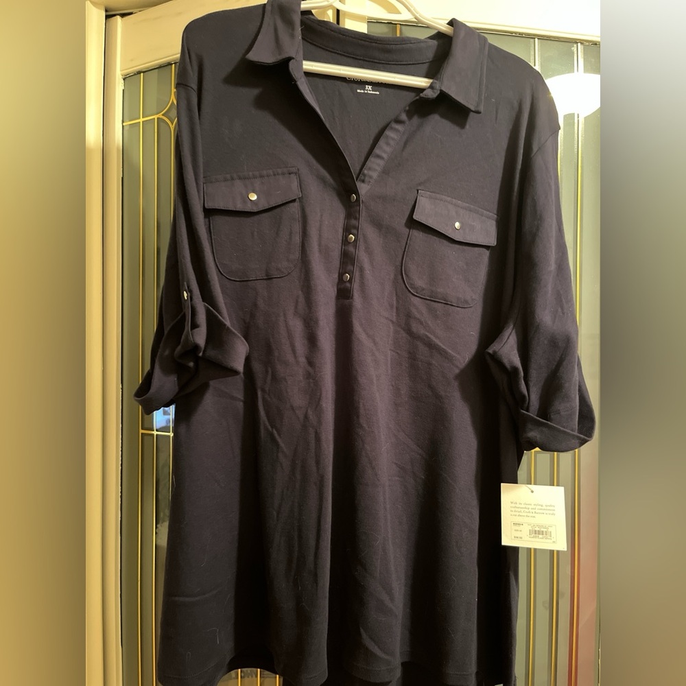 Croft & Barrow NWT Elegant Black Shirt Mini Dress